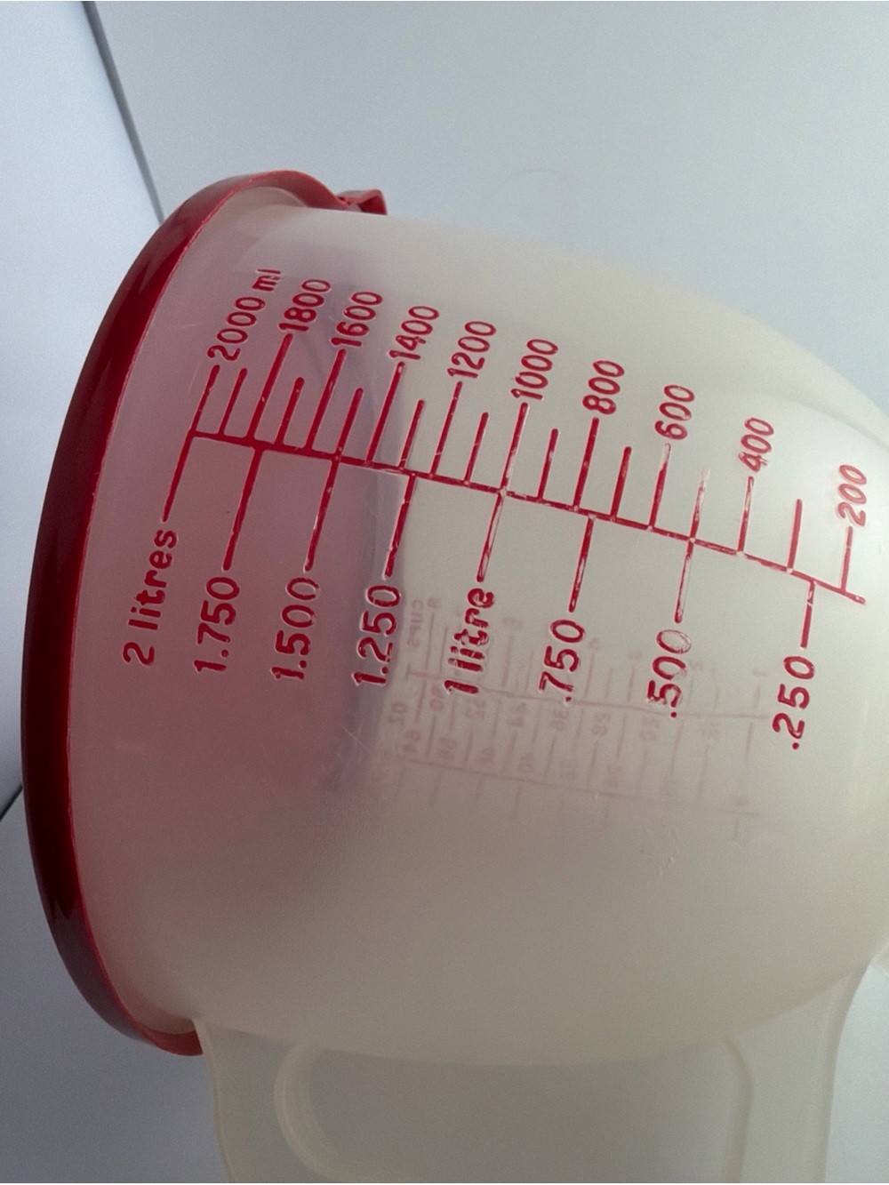 Tupperware Measuring Bowl Cup Mix N Store 8 Cup Vintage 1977 with Red Lid - Picture 9 of 15